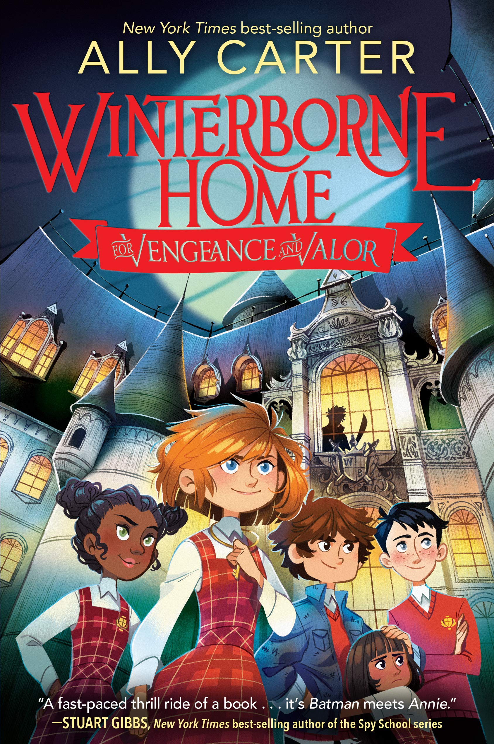 Winterborne Home book cover shows children standing in front of a large mansion.