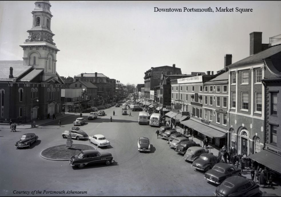A view of Market Square in Portsmouth during the Cold War Era