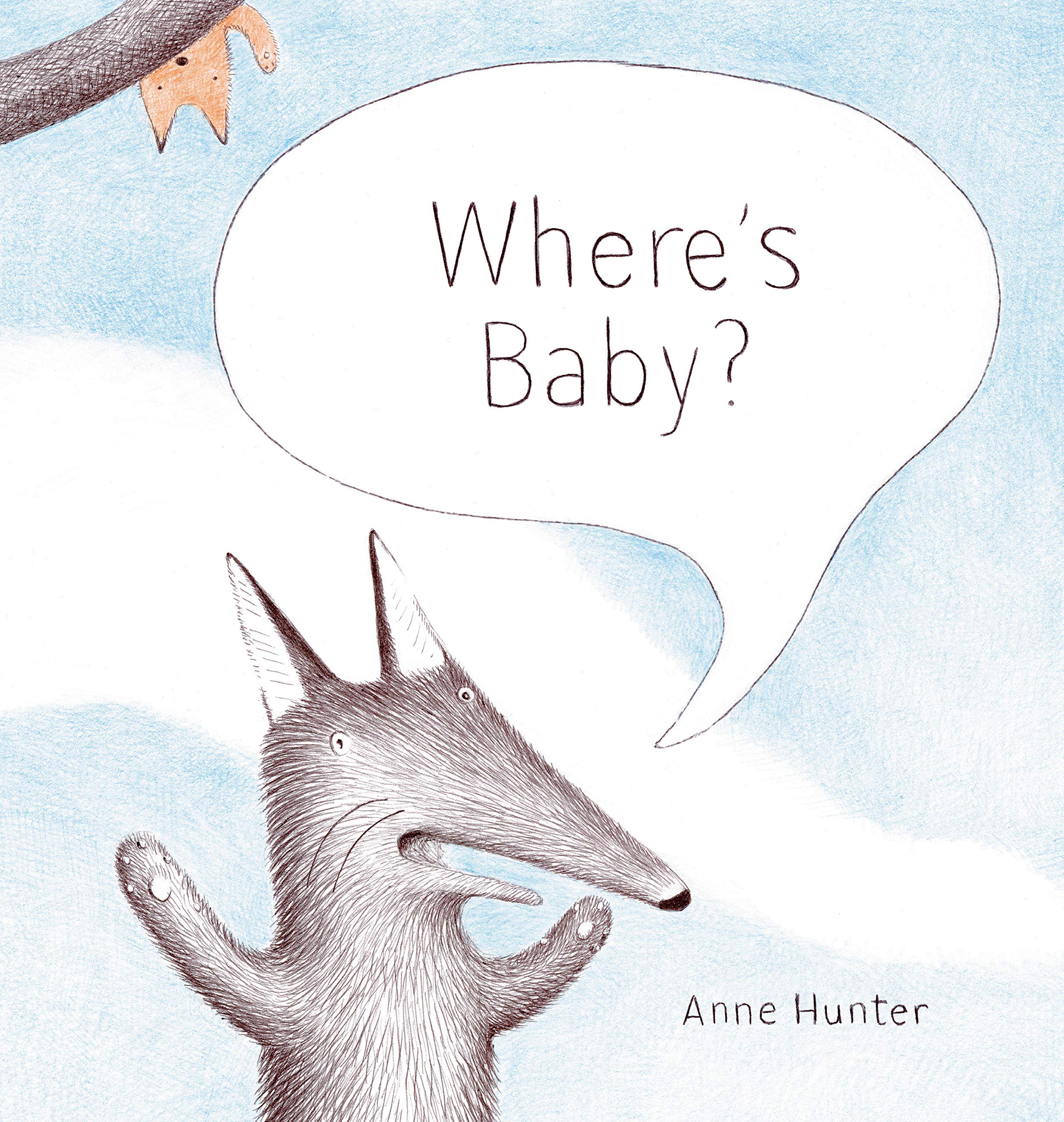 The cover of Where's Baby shows a fox with a speech bubble asking where's baby