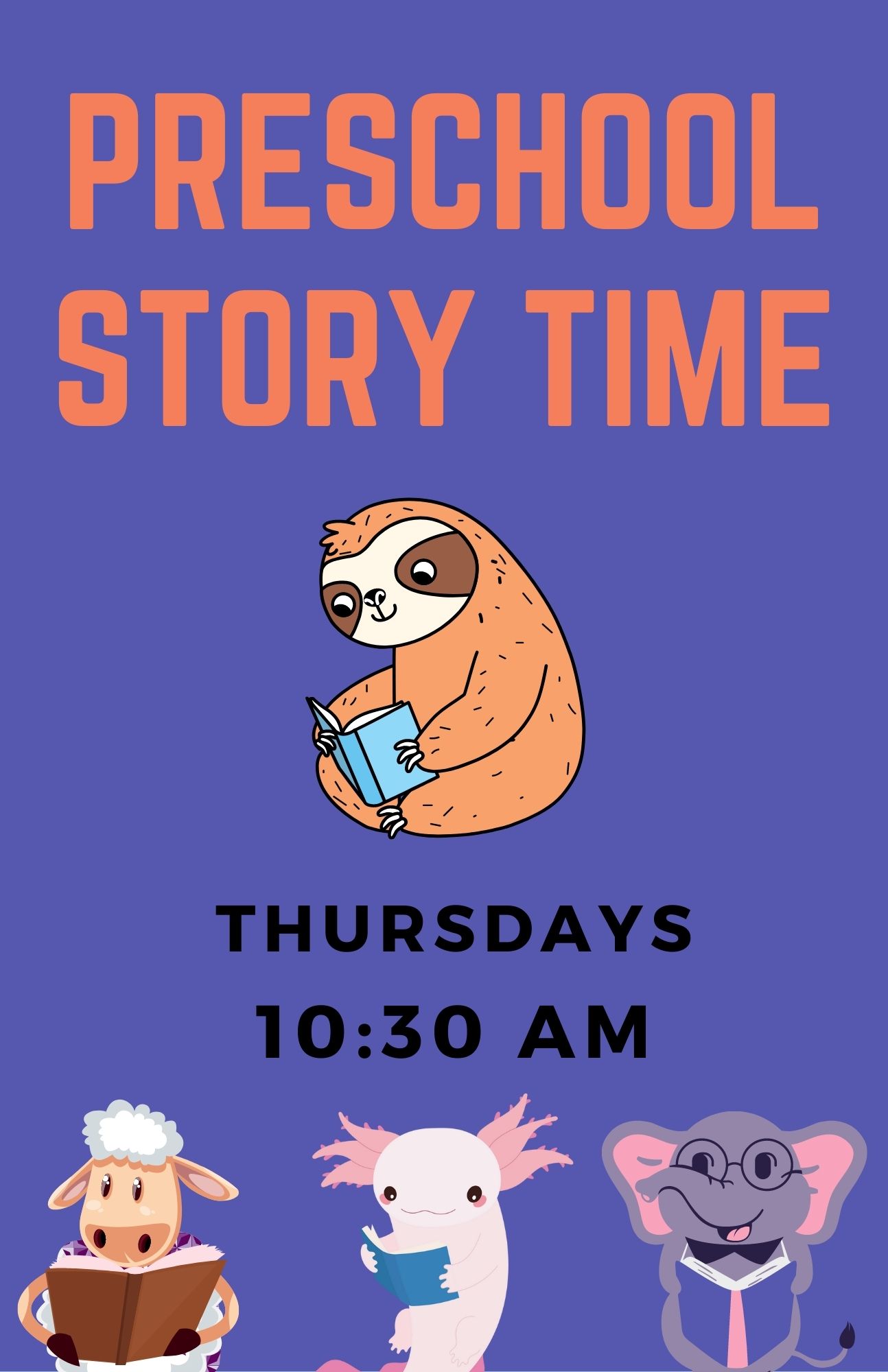 Preschool Story Time Thursdays 10:30 AM