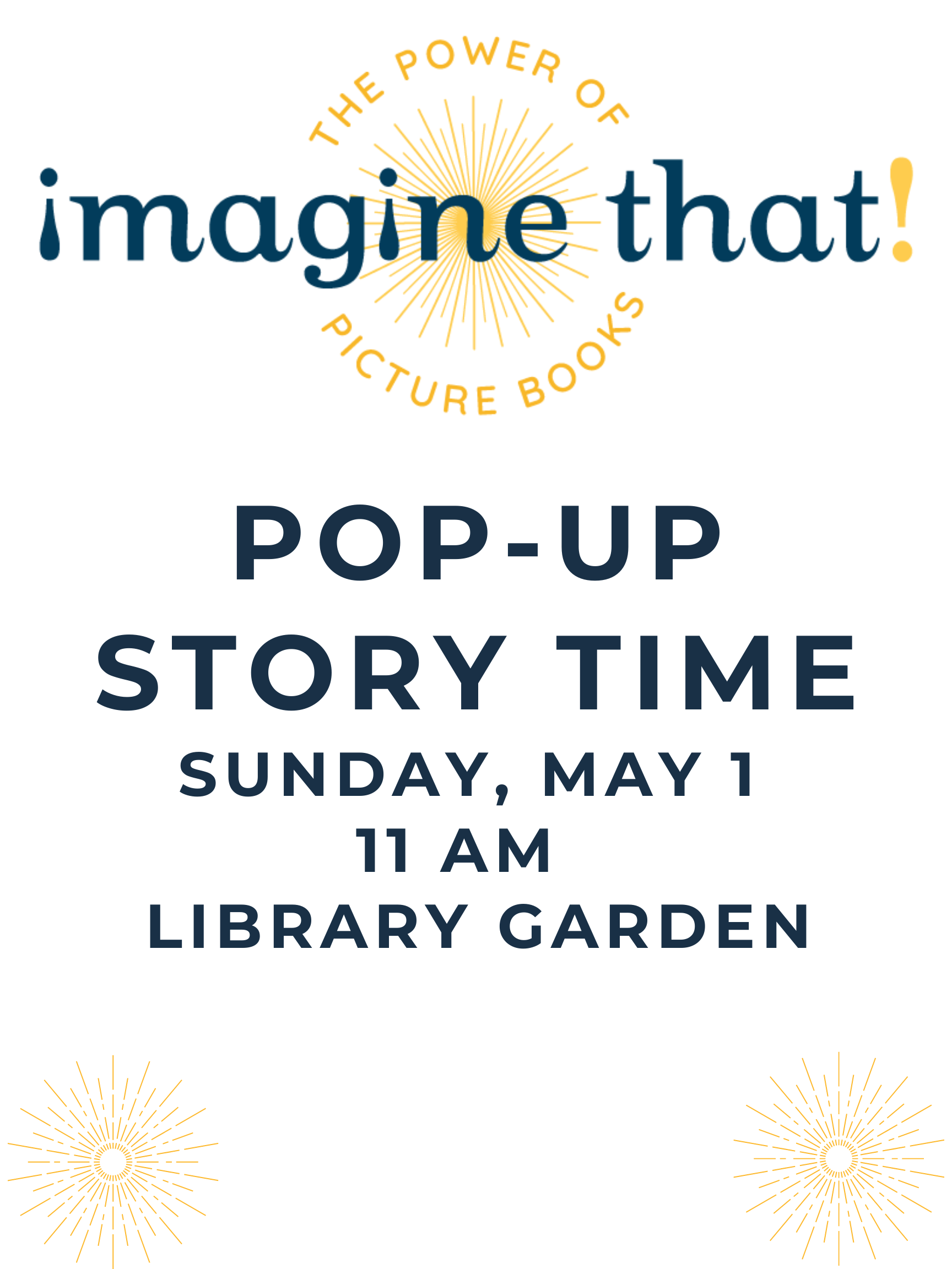 Imagine That Pop Up Story Time Sunday May 1 11 AM