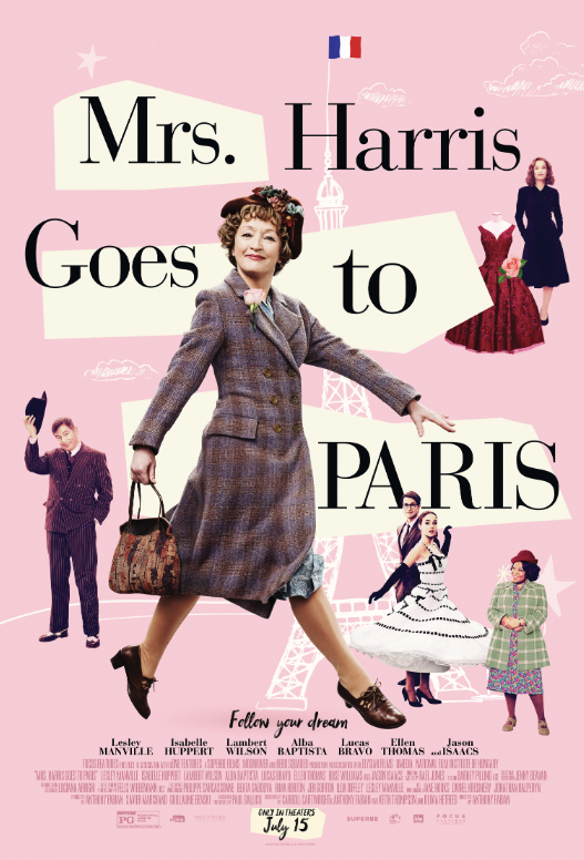 Mrs. Harris Goes to Paris Woman Walking with Purse Others in Background 