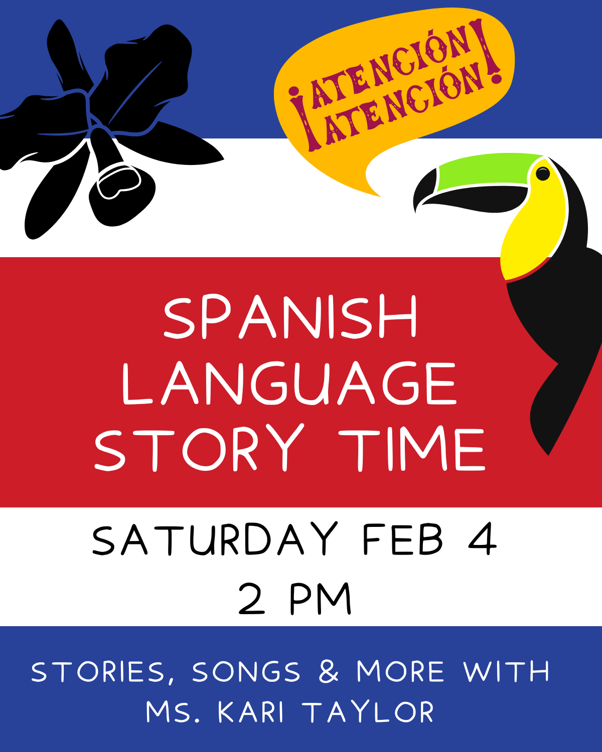 Spanish Language Story Time Saturday Feb 4 2 PM