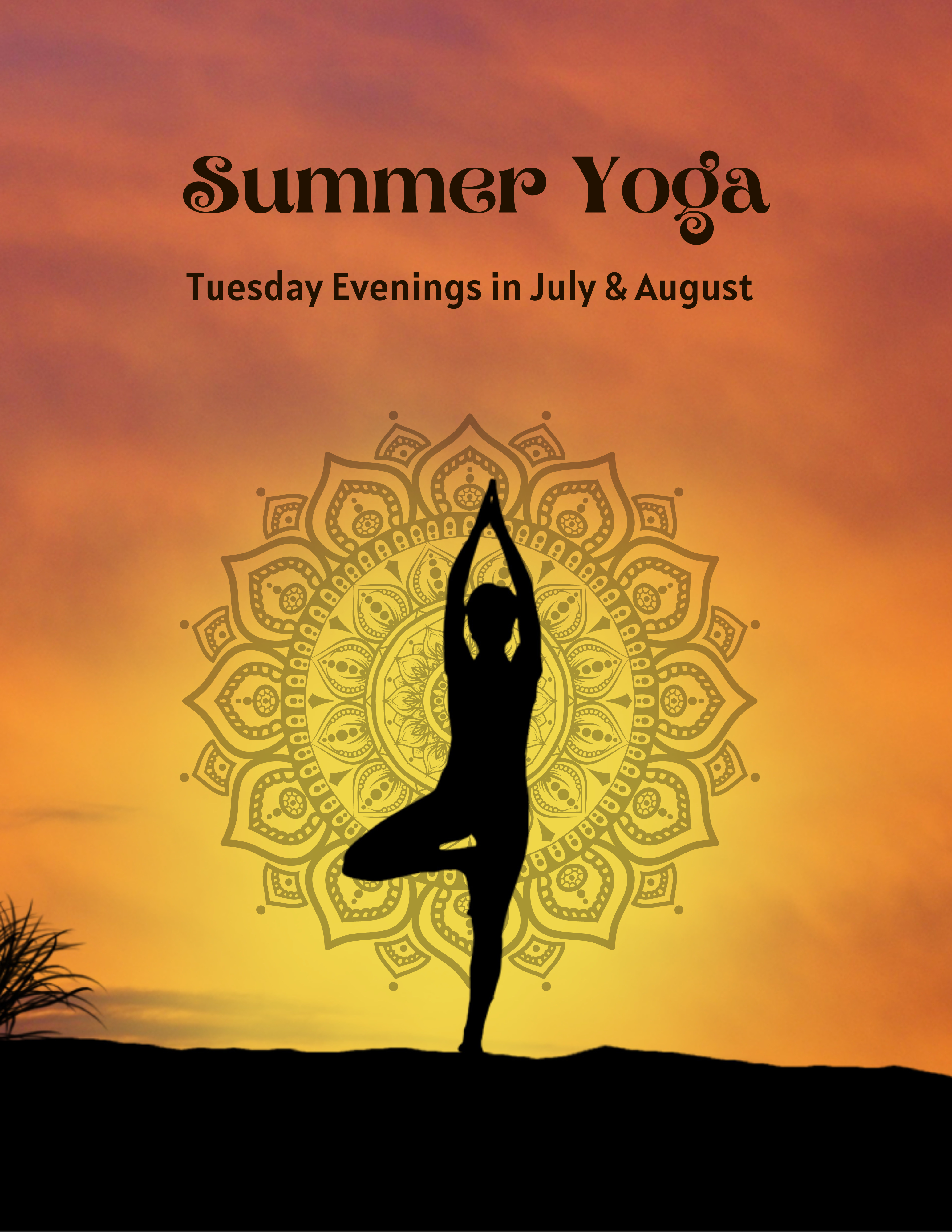 Summer Yoga Tuesday Evenings in July and August