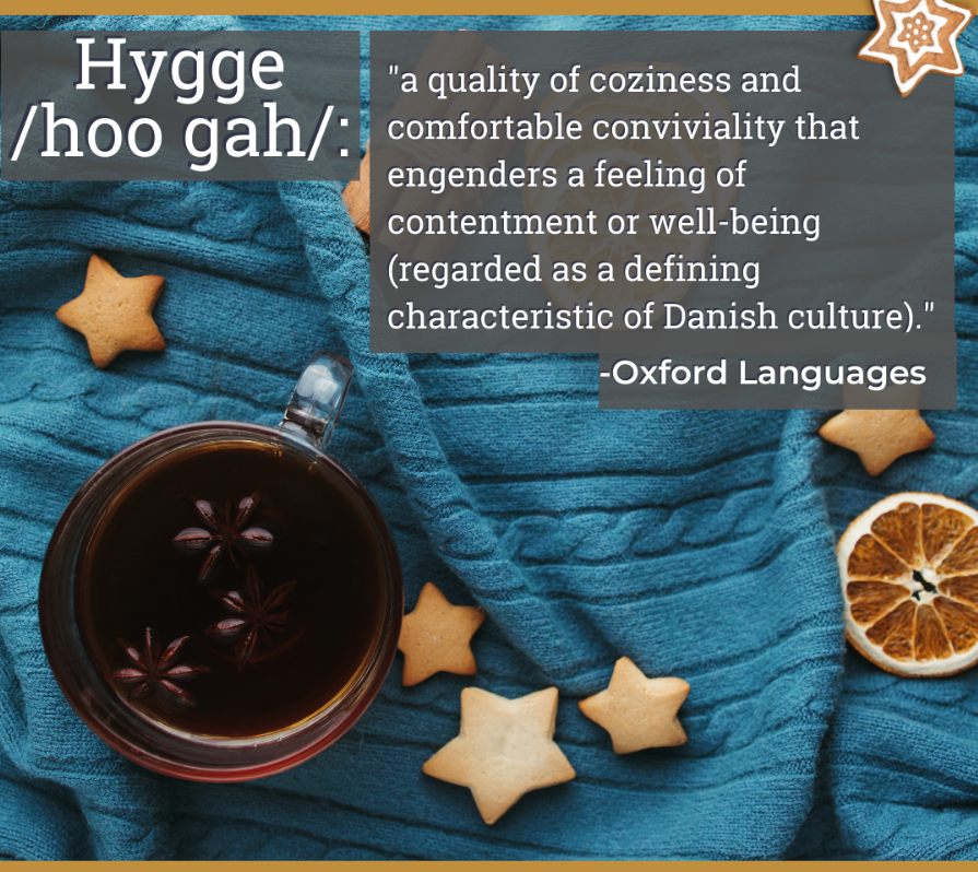 Hygge Danish cookies and blue cloth