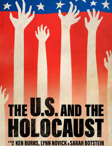 The US and the Holocaust A Ken Burns documentary hands reaching up with American flag