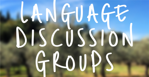 Language Discussion Group Blue Sky background with clouds