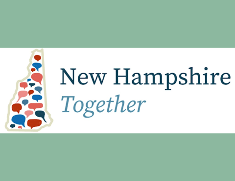 NH Together State of NH with Speech bubbles covering the state