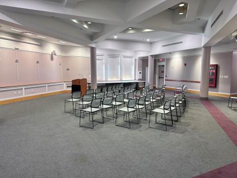 Levenson Room shown with chairs