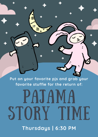 Pajama Story Time Thursdays this summer at 6:30 PM