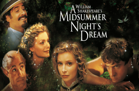 Five people in silhouette Midsummer Nights Dream