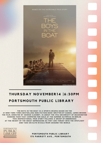 Boys in the Boat November 14 Portsmouth Public Library 