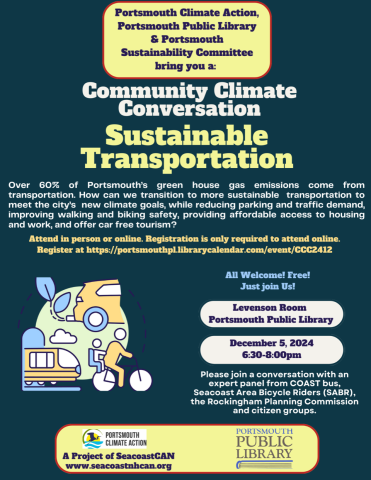 Bike pedestrian sustainable transportation Community Climate Conversations December 5 2024