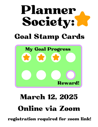 planner society goal stamp cards march 12 2025 online via zoom picture of a stamp card with gold stars