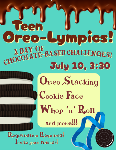 Oreo-lympics information with chocolate imagery