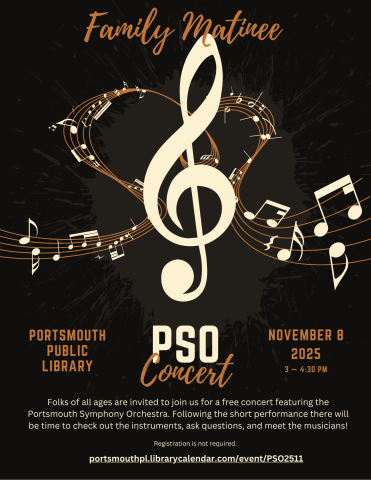 Music note with other music notes floating behind it PSO Concert November 8