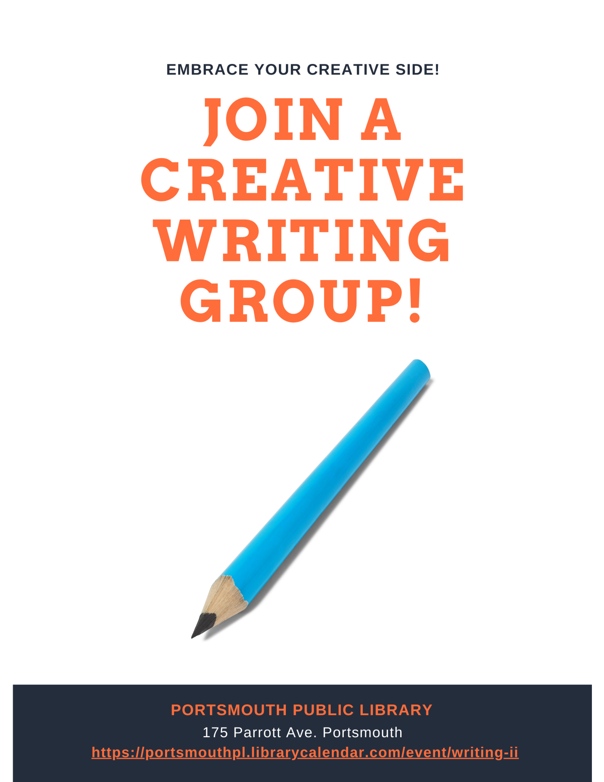 Join a creative writing group blue pencil Portsmouth Public Library 175 Parrott Ave Portsmouth