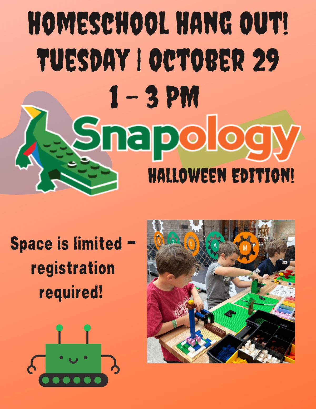 Homeschool Hangout Tuesday October 29 1-3 PM Space Limited