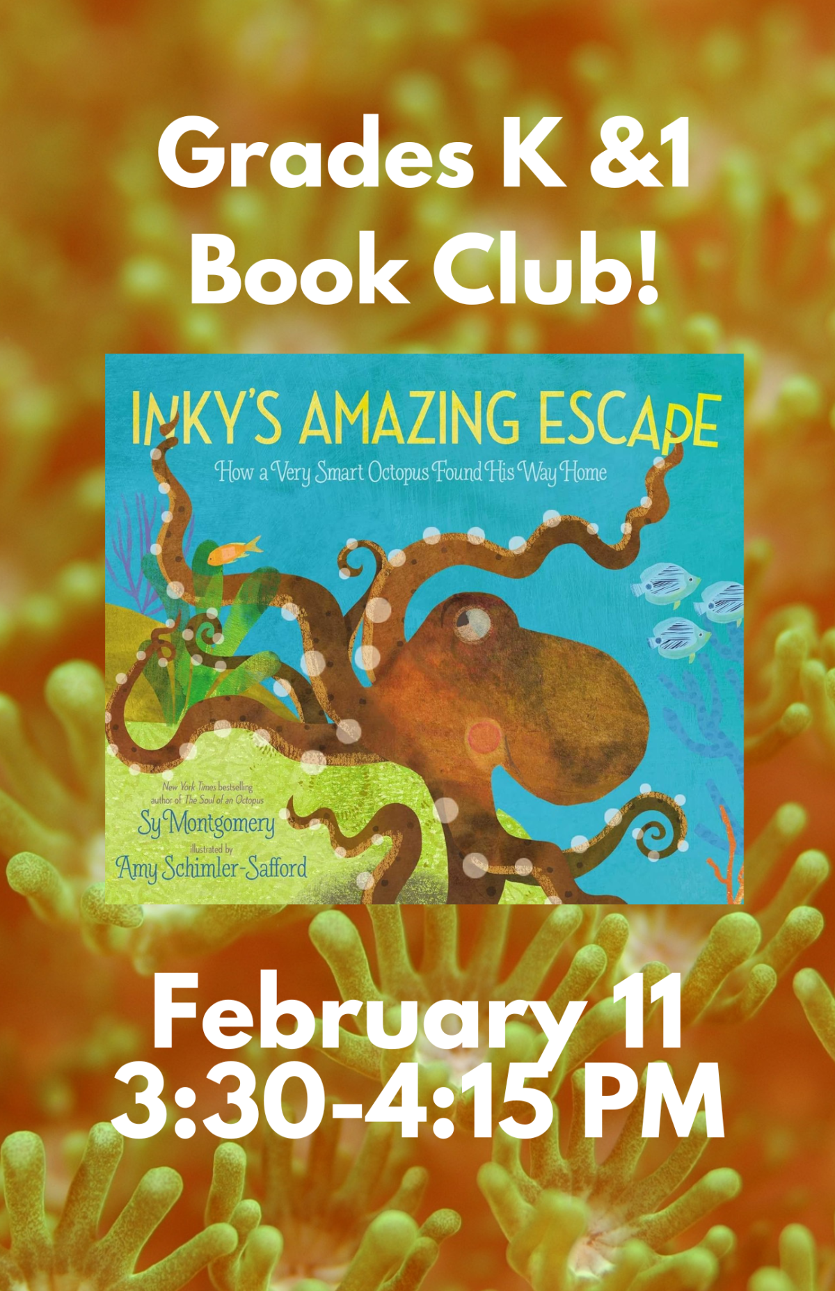 Book Club poster - book cover and Dates