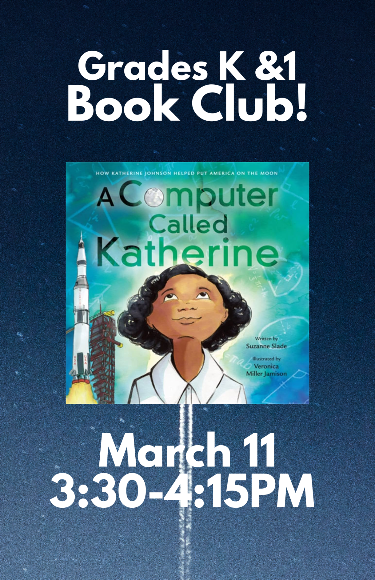 Book Club poster - book cover and Dates