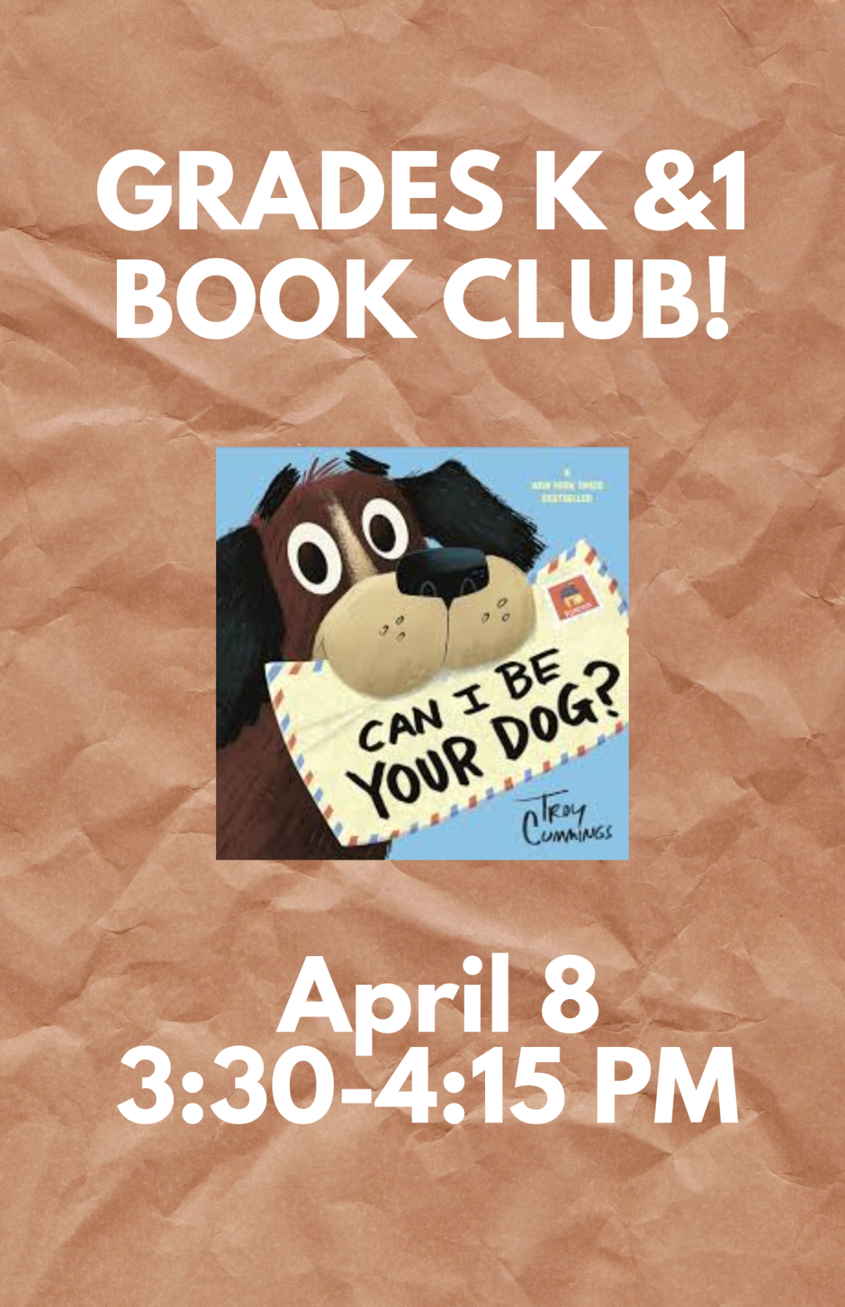 Book Club poster - book cover and Dates