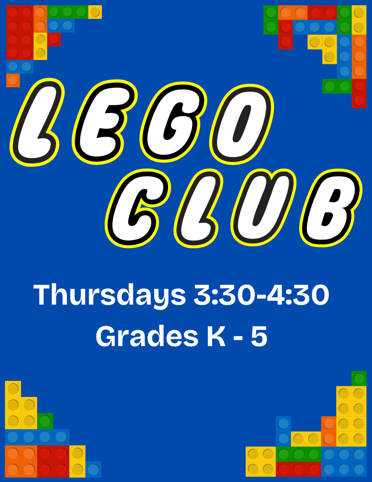 LEGO Club Thursdays 3:30-4:30